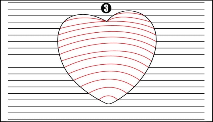 How To Draw 3d Heart step3