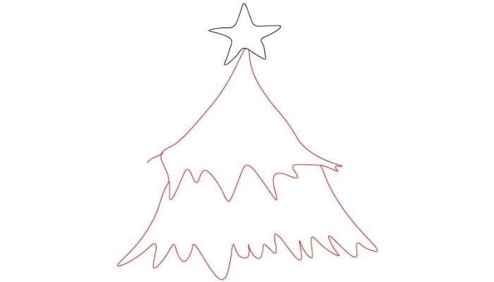 How To Draw Christmas Tree step2