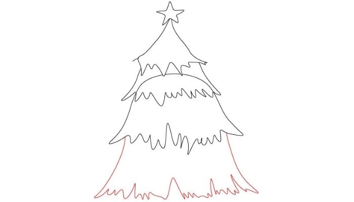 How To Draw Christmas Tree step4