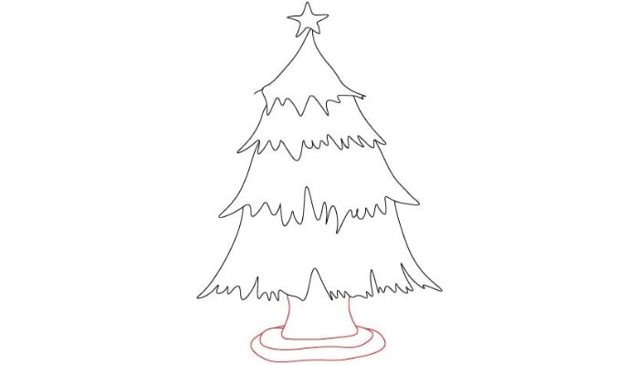 How To Draw Christmas Tree step5