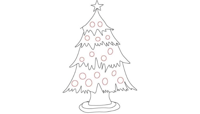 How To Draw Christmas Tree step6