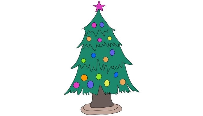 How To Draw Christmas Tree step9