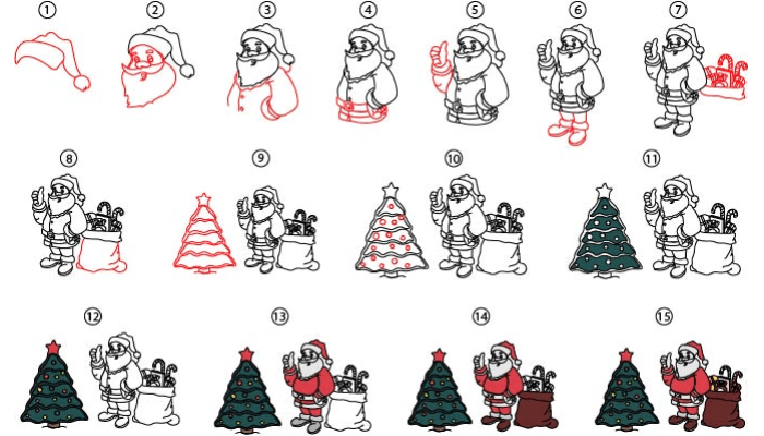 How To Draw Santa Claus step by step
