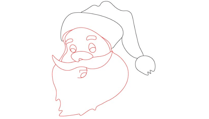 How To Draw Santa Claus step2