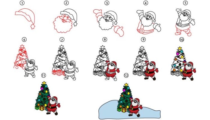 Santa Claus drawing tutorial