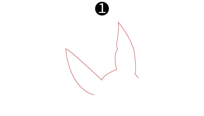 Simple Dog Drawing step 1
