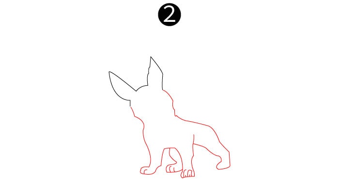 Simple Dog Drawing step 2