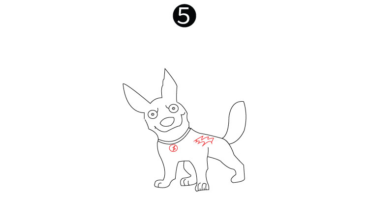 Simple Dog Drawing step 5