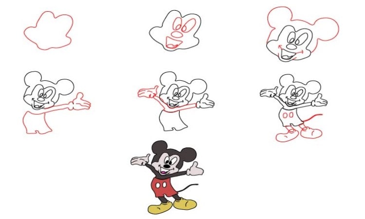 Mickey Mouse Drawing - Step By step - Cool Drawing Idea