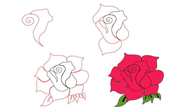 Realistic Rose Drawing - Step By Step Tutorial - Cool Drawing Idea