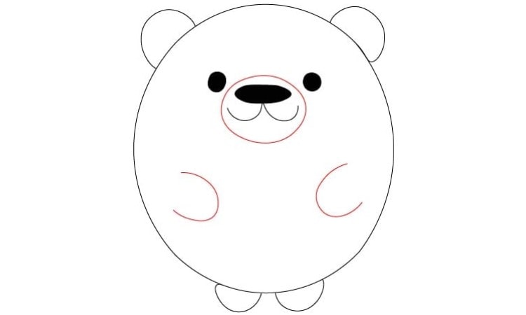 One Line Bear Drawing step5