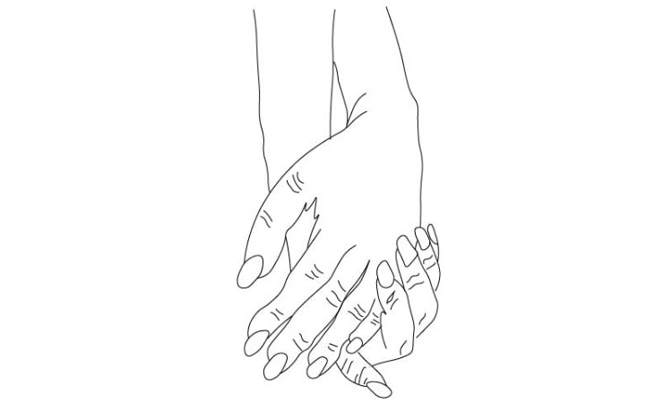 Holding Hands Drawing step 7