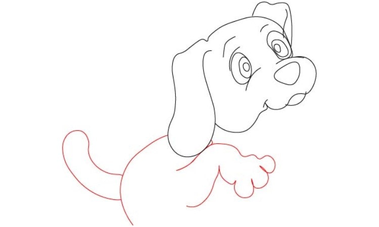 Cartoon Dog Drawing step3