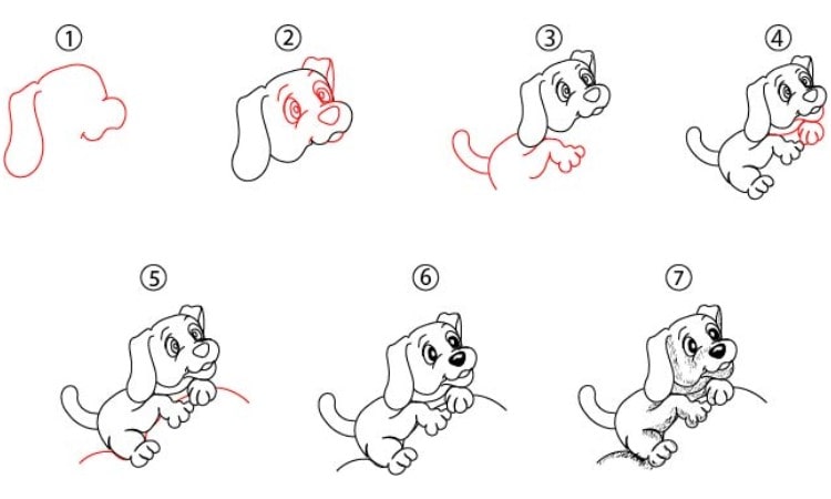 How to Draw a Dog Step by Step - EasyLineDrawing