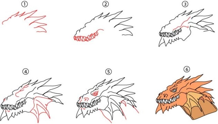cool drawings of dragons