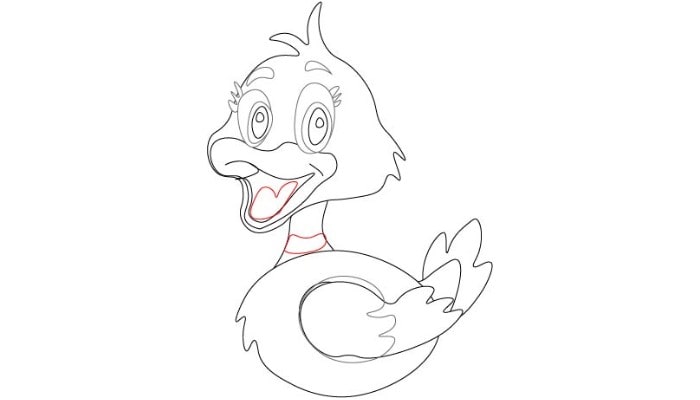 Cute Duck Drawing step6