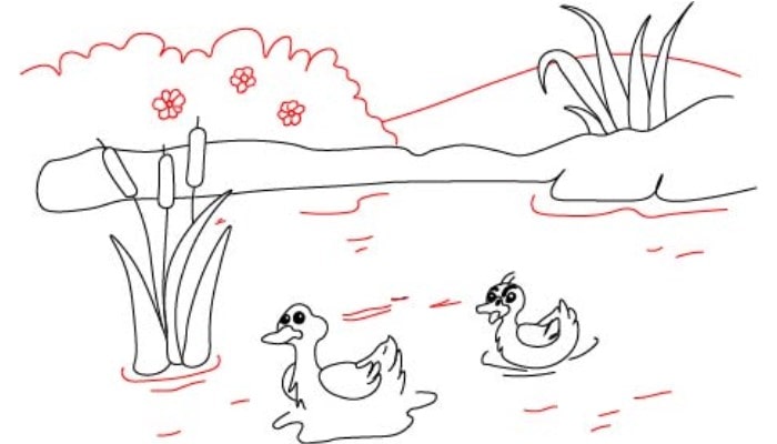 Easy Duck Drawing step3