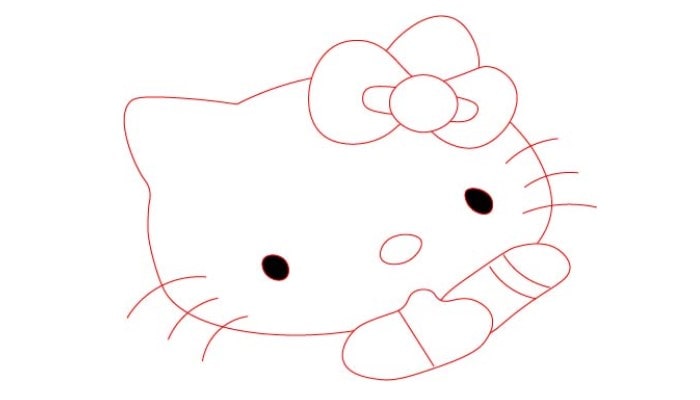 Hello Kitty Drawing step1