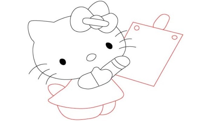 Hello Kitty Drawing step2