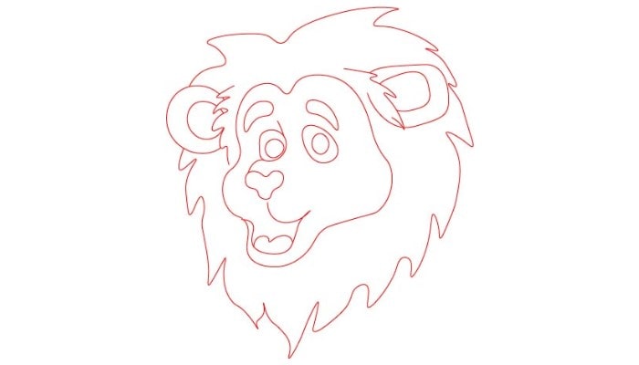Lion Drawing step1