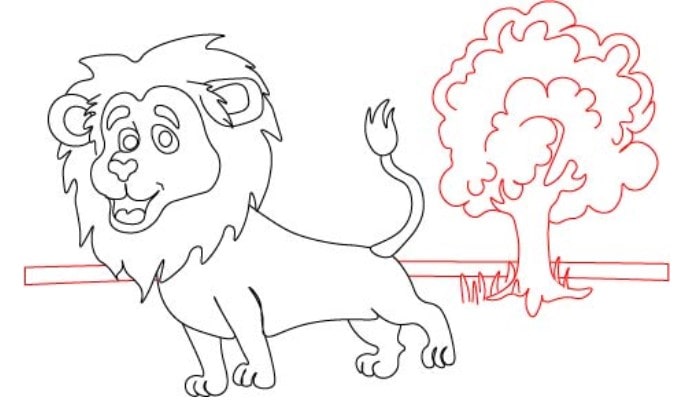 Lion Drawing step4