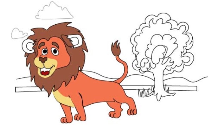 Lion Drawing step6