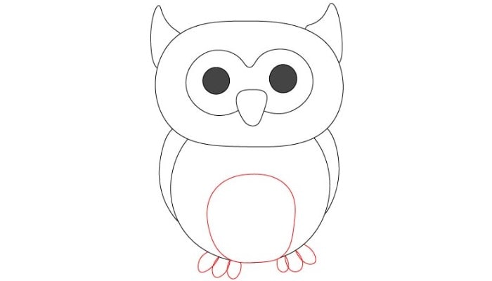Owl Drawing step7