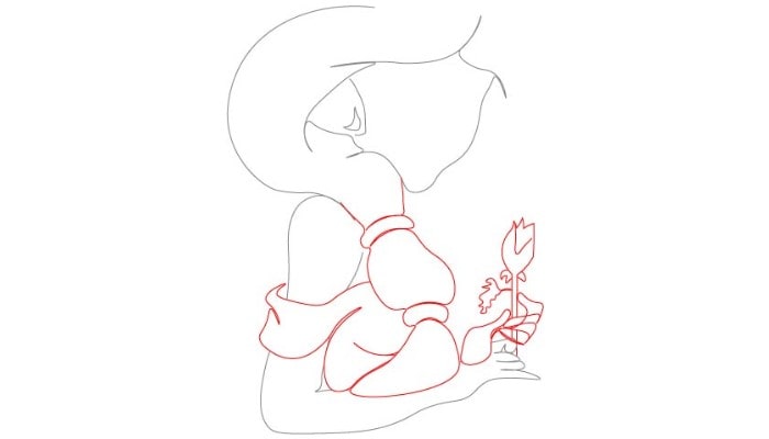 Princess Jasmine Drawing step2