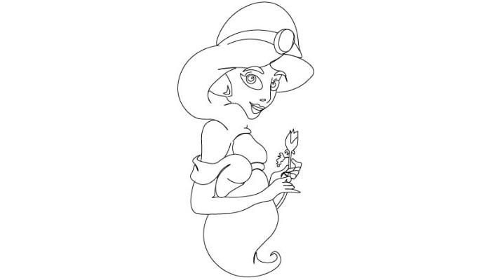 Princess Jasmine Drawing step5