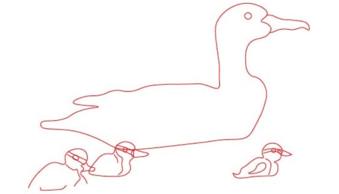 Simple Duck Drawing step1