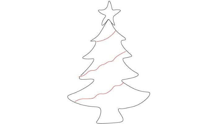 Christmas tree drawing step2