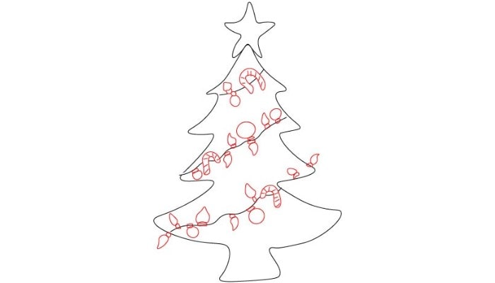 Christmas tree drawing step3