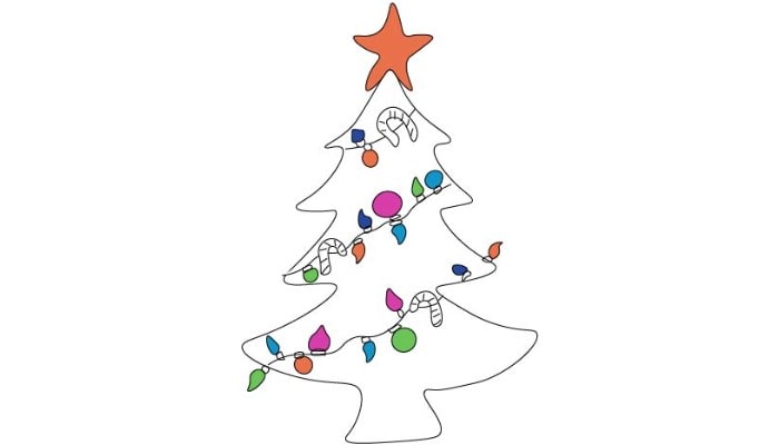 Christmas tree drawing step4