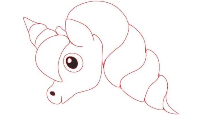 Cute Unicorn Drawing step1