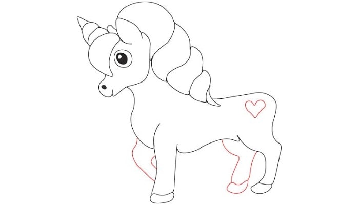 Cute Unicorn Drawing step3