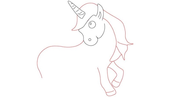 Easy Unicorn Drawing step2