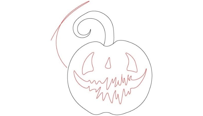 Halloween Pumpkin Drawing step2