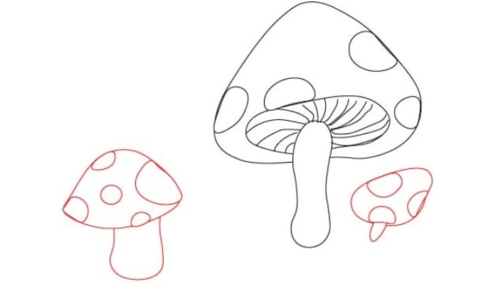Mushroom Drawing step2