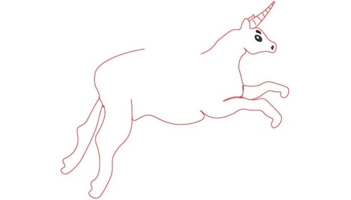 Simple Unicorn Drawing step2