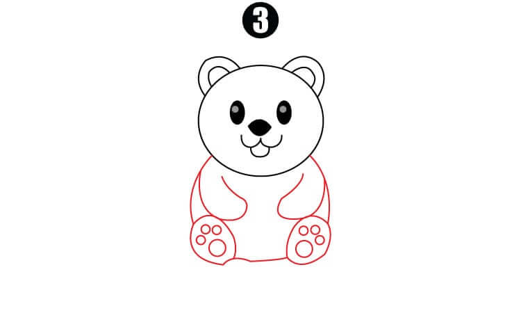 Bear drawing step3