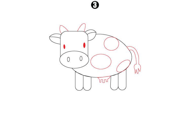Cow Drawing step3