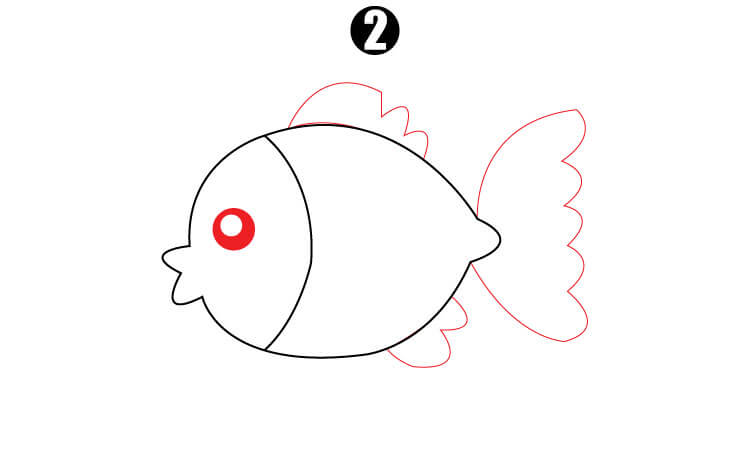 Cute Fish Drawing step2