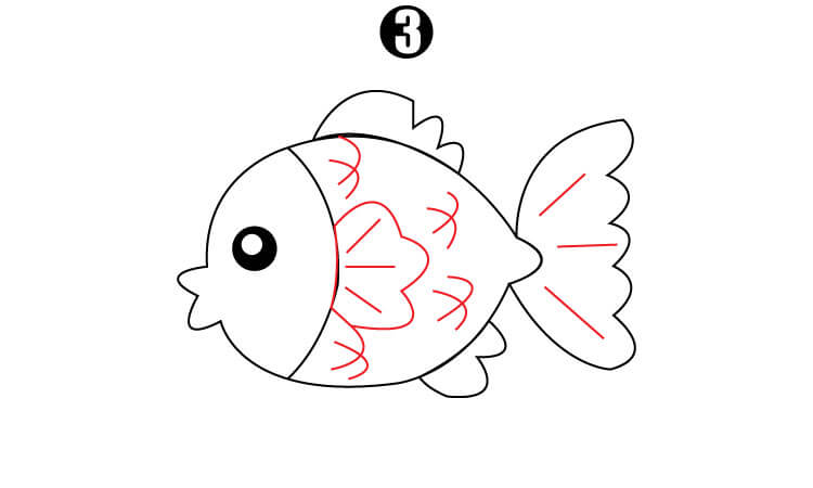 Cute Fish Drawing step3