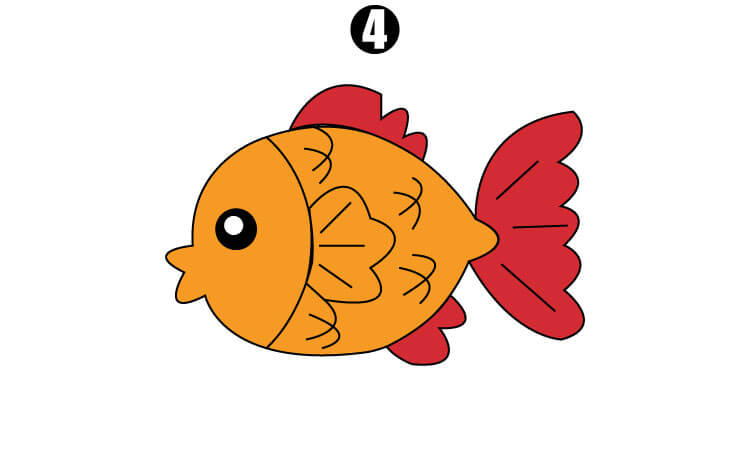 Cute Fish Drawing step4