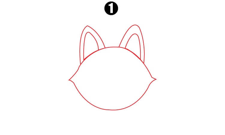 Cute Fox Drawing step1
