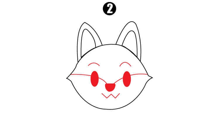 Cute Fox Drawing step2