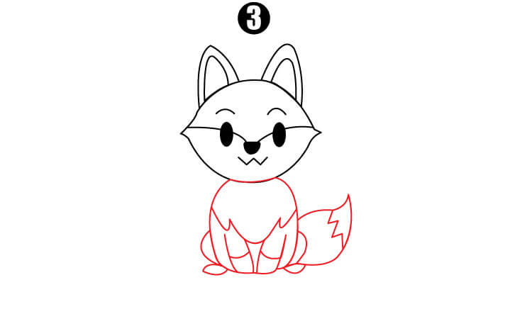 Cute Fox Drawing step3