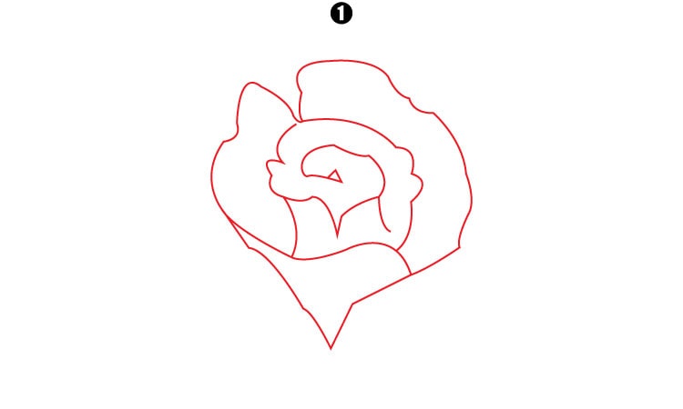 How To Draw A Rose step 1