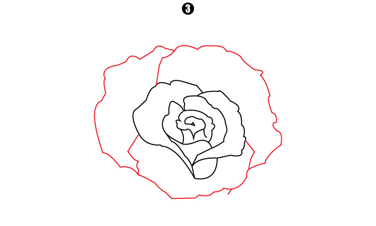How To Draw A Rose step 3