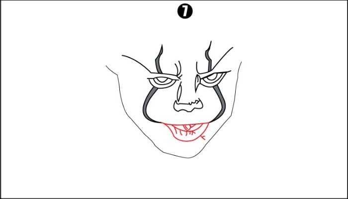 Joker Face Drawing step7